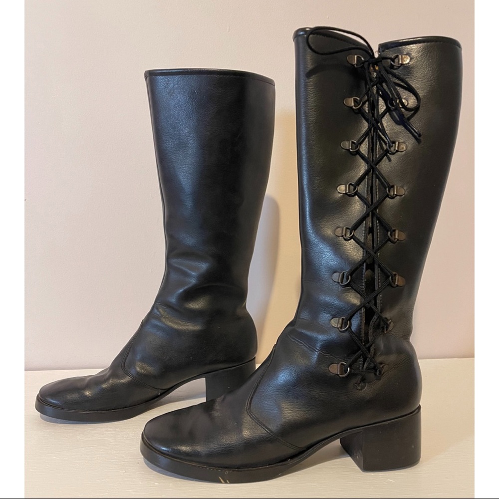 1970’s Vintage Lace up ‘Bootinos’ Black Fashion boots by Converse